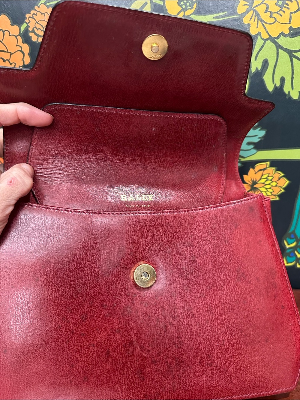 Vintage Bally Burgundy Leather Top Handle Bag - Picture 9 of 14